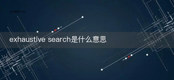 exhaustive search是什么意思