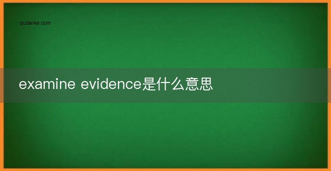 examine evidence是什么意思