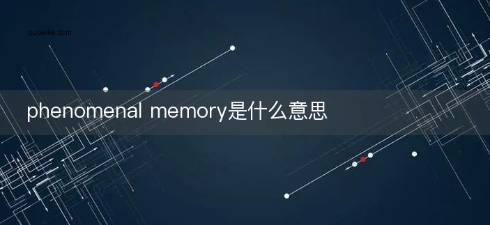 phenomenal memory是什么意思