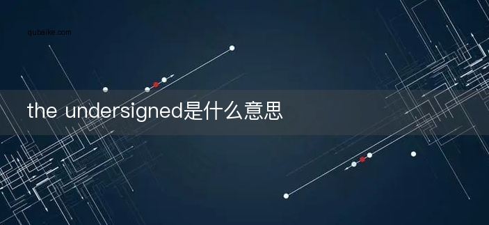 the undersigned是什么意思