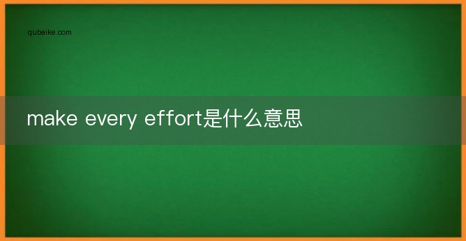 make every effort是什么意思