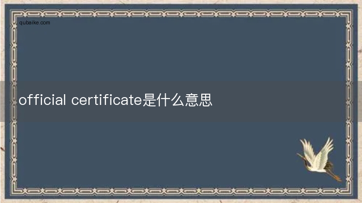 official certificate是什么意思