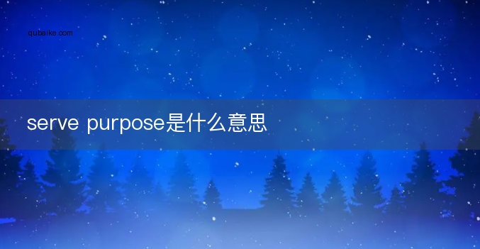 serve purpose是什么意思