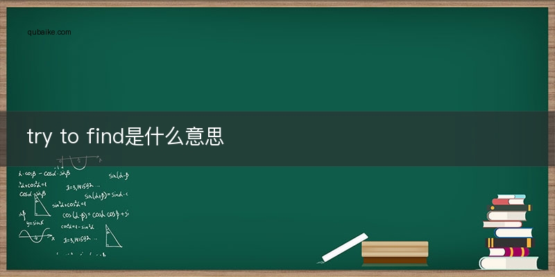 try to find是什么意思