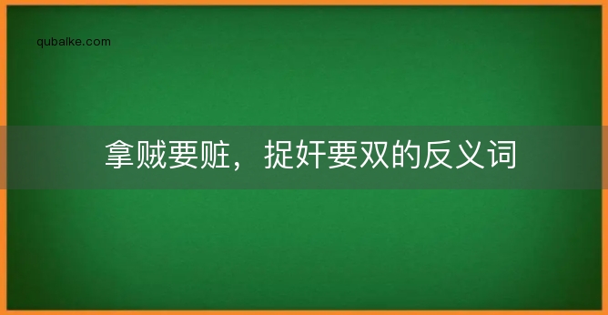 拿贼要赃，捉奸要双的反义词