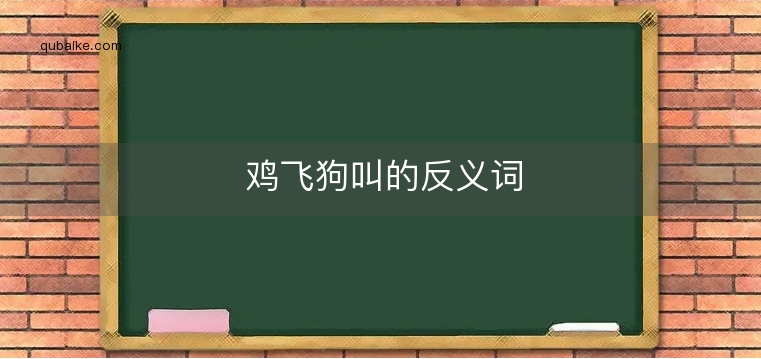 鸡飞狗叫的反义词