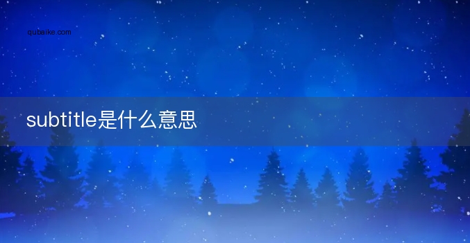 subtitle是什么意思