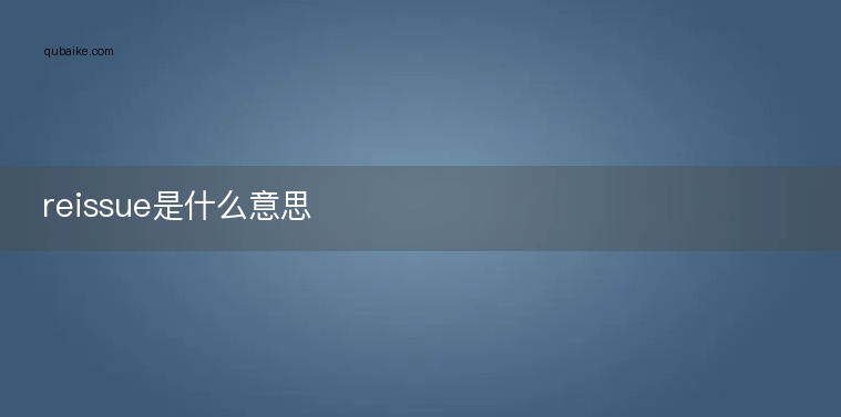 reissue是什么意思