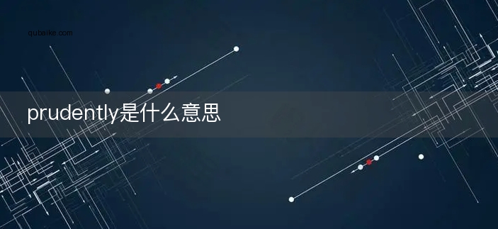 prudently是什么意思