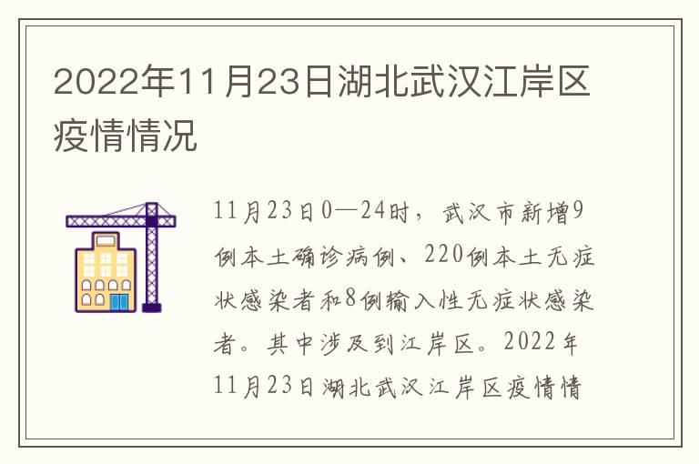 2022年11月23日湖北武汉江岸区疫情情况