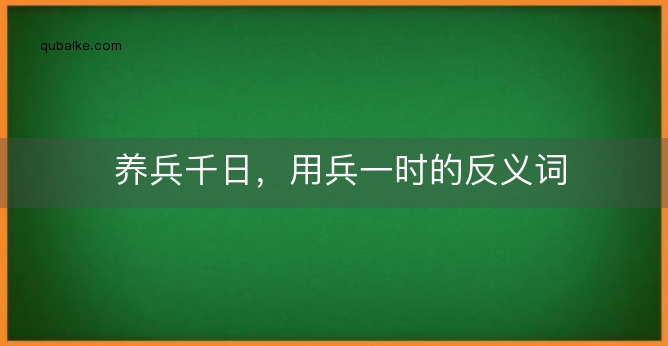 养兵千日，用兵一时的反义词