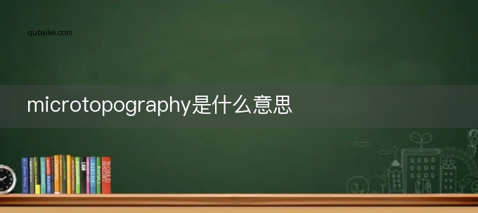 microtopography是什么意思