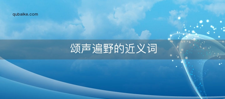 颂声遍野的近义词