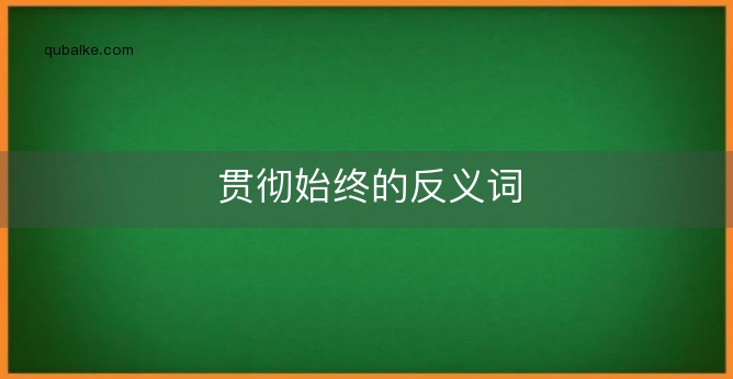 贯彻始终的反义词