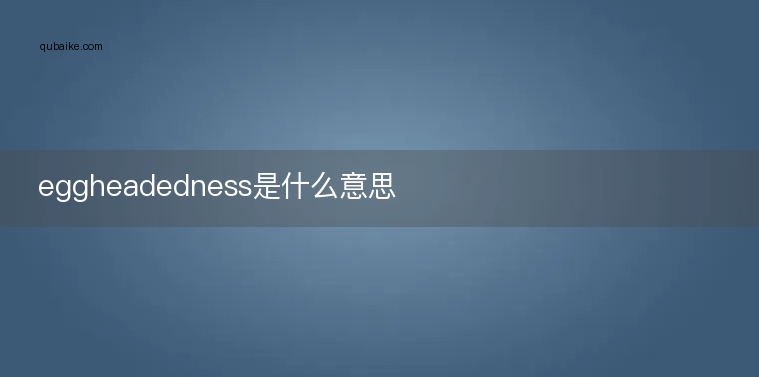 eggheadedness是什么意思