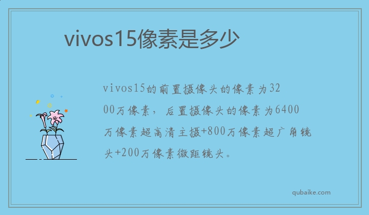 vivos15像素是多少