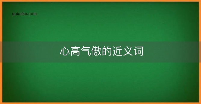 心高气傲的近义词