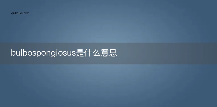 bulbospongiosus是什么意思