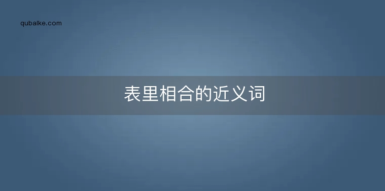 表里相合的近义词