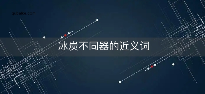 冰炭不同器的近义词