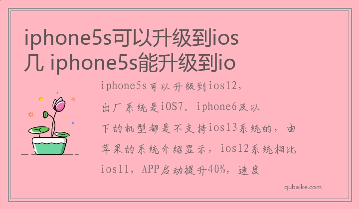 iphone5s可以升级到ios几 iphone5s能升级到ios哪个版本