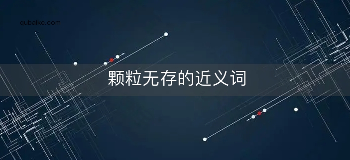 颗粒无存的近义词