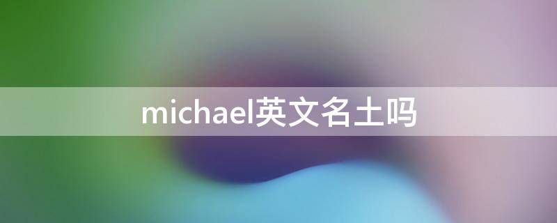 michael英文名土不土