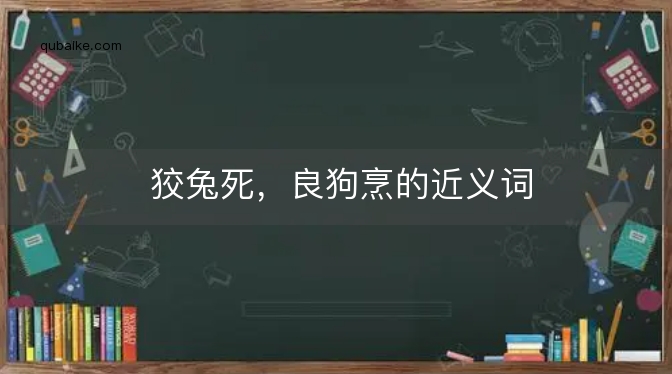 狡兔死，良狗烹的近义词