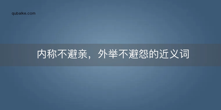 内称不避亲，外举不避怨的近义词