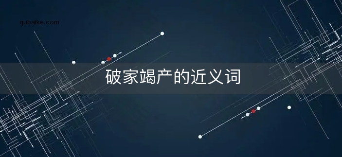 破家竭产的近义词