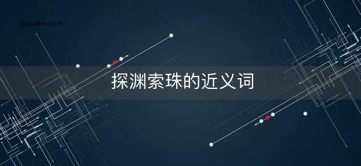 探渊索珠的近义词