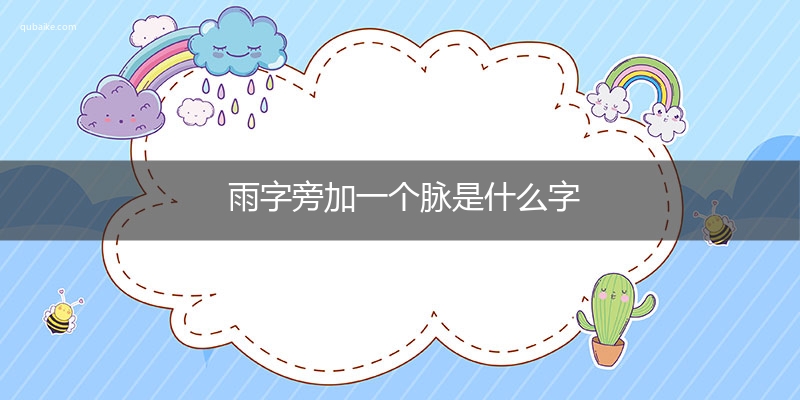 雨字旁加一个脉是什么字,雨字旁加一个脉念什么