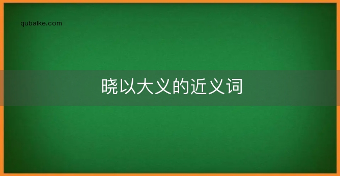 晓以大义的近义词