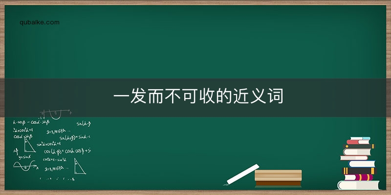 一发而不可收的近义词