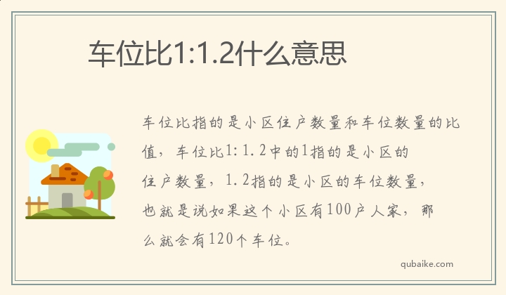 车位比1:1.2什么意思