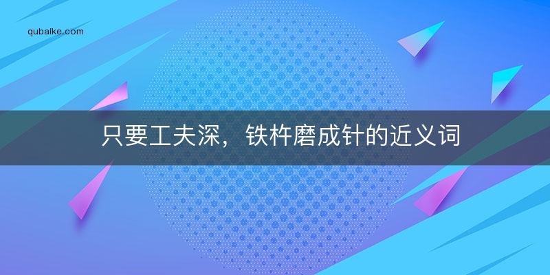 只要工夫深，铁杵磨成针的近义词