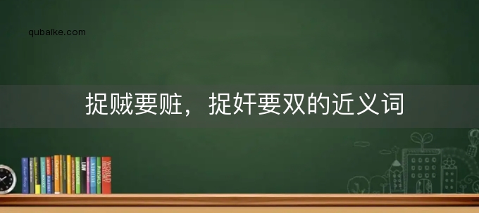 捉贼要赃，捉奸要双的近义词