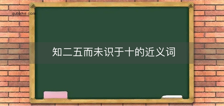 知二五而未识于十的近义词