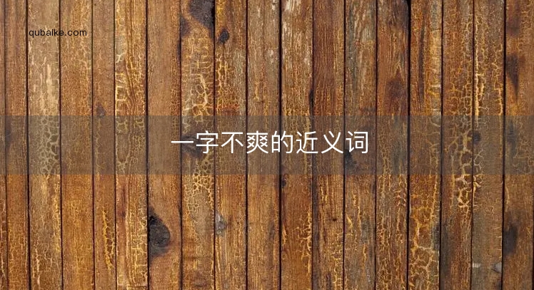 一字不爽的近义词