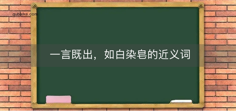 一言既出，如白染皂的近义词