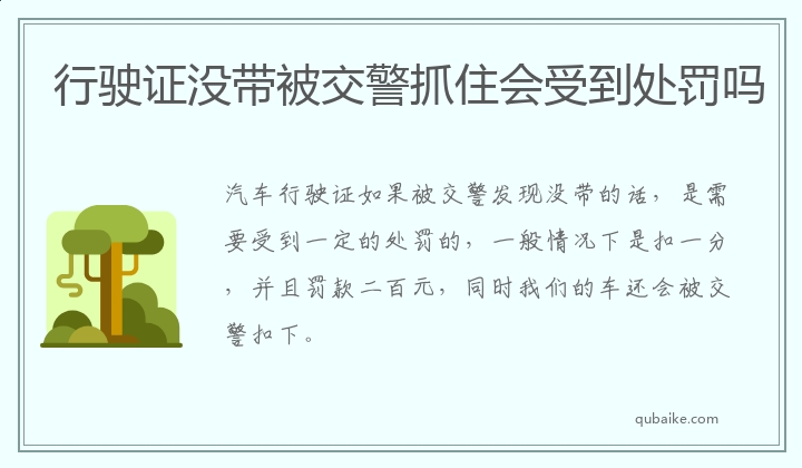 行驶证没带被交警抓住会受到处罚吗