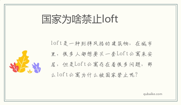 国家为啥禁止loft