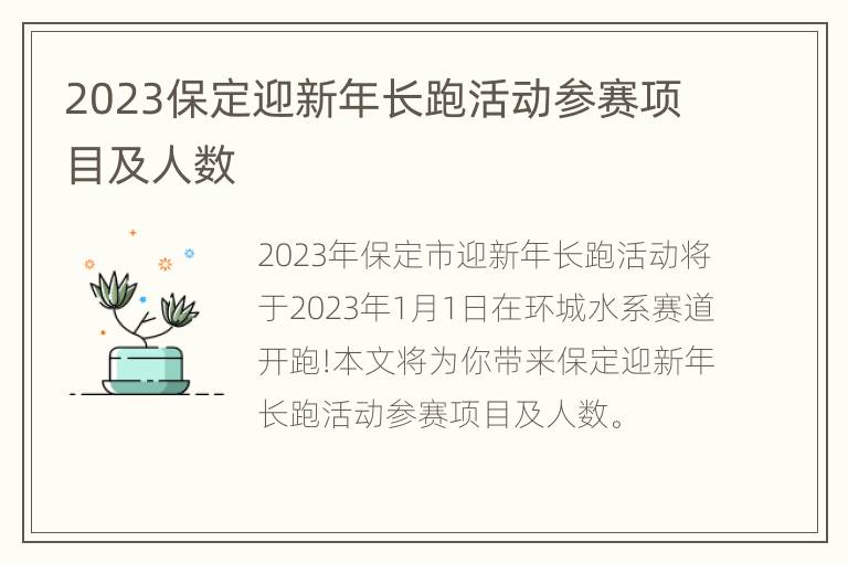 2023保定迎新年长跑活动参赛项目及人数