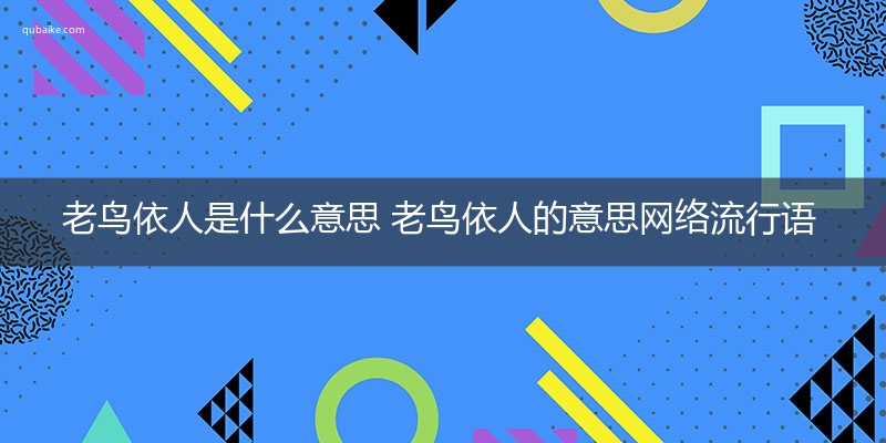 老鸟依人是什么意思 老鸟依人的意思网络流行语