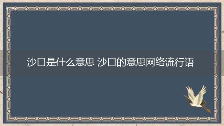 沙口是什么意思 沙口的意思网络流行语