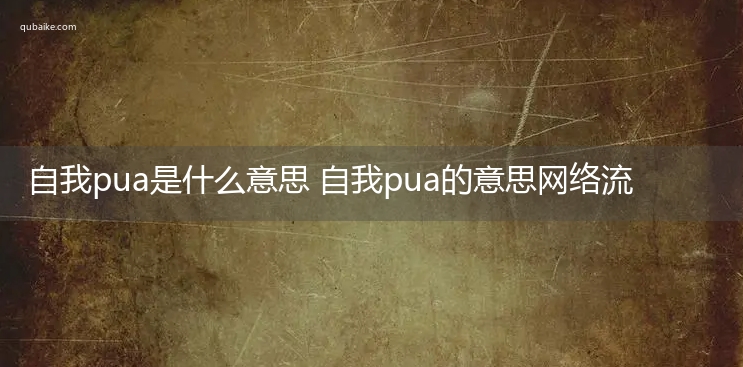 自我pua是什么意思 自我pua的意思网络流行语