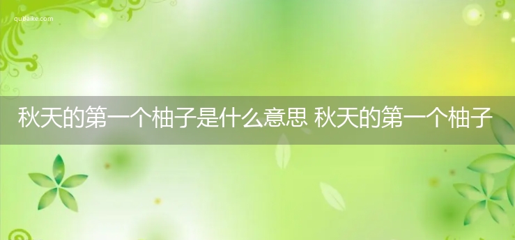 秋天的第一个柚子是什么意思 秋天的第一个柚子的意思网络流行语