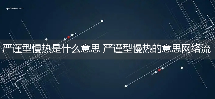 严谨型慢热是什么意思 严谨型慢热的意思网络流行语