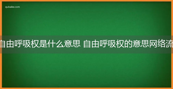 自由呼吸权是什么意思 自由呼吸权的意思网络流行语