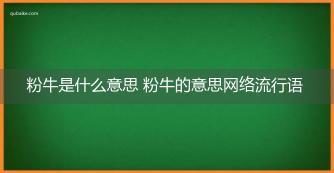 粉牛是什么意思 粉牛的意思网络流行语